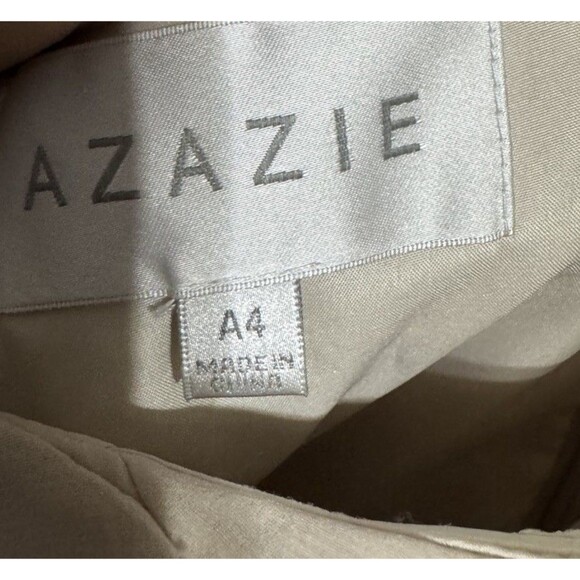 Chic Azazie Sharon ALine One Shoulder Chiffon Frost Gown Size A4 formal Wedding - Picture 5 of 9